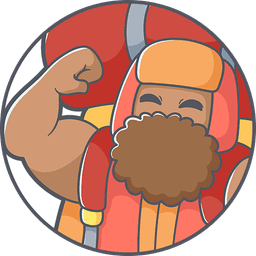 Exercise mascot with a circle